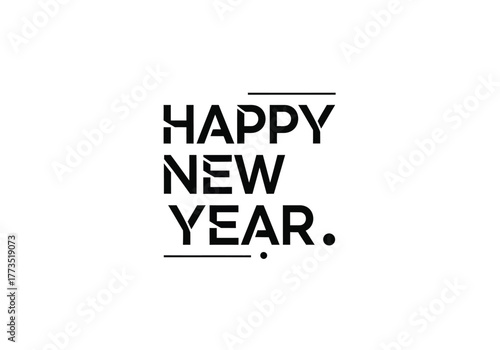Happy new year text design