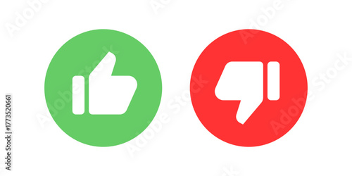 Thumbs Up and Thumbs Down Icons Set. Like and Dislike Symbol for Rating and Feedback.