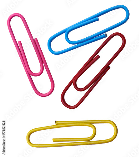 colorful paper clips scattered on a dark background, perfect for office supplies, stationery, and organization themed websites and marketing materials