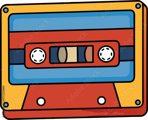 8-track tape vector white background