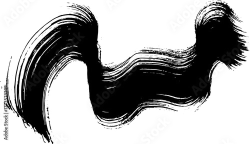 Real Ink Hand Drawn Dry Brush Grunge Wave Stroke Texture