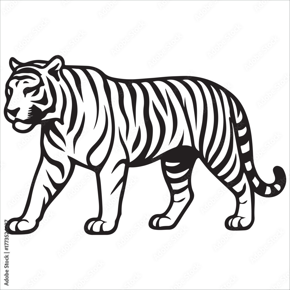 Obraz premium tiger silhouette vector illustrations in various poses