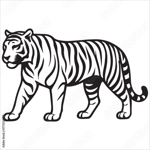 tiger silhouette vector illustrations in various poses