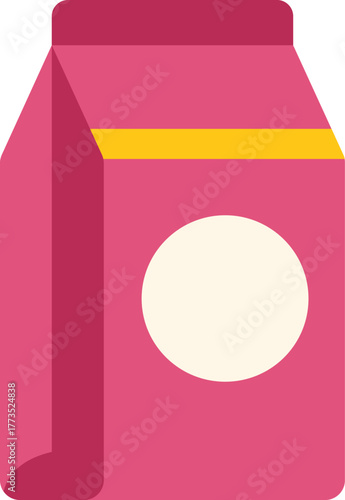 Pink package is standing with a blank label, suggesting its potential for branding and showcasing a product