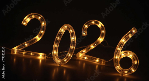 3d gold text with diamonds 2026 