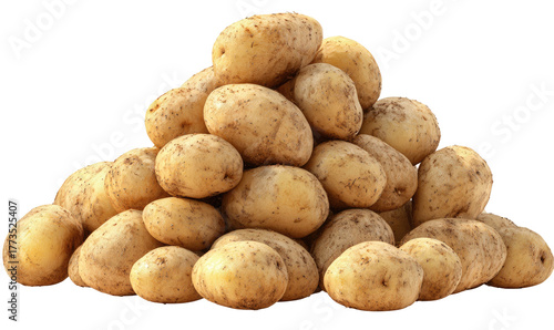 Pile of fresh, earthy potatoes, ready for cooking