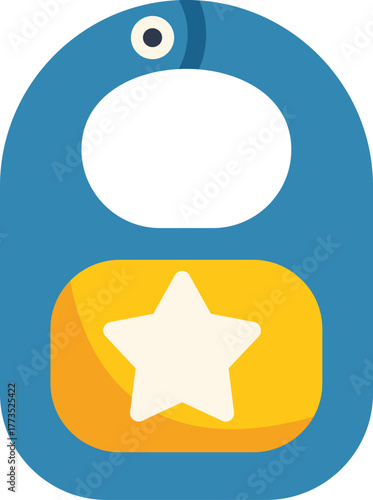 This icon depicts a baby bib featuring a pocket with a star on it