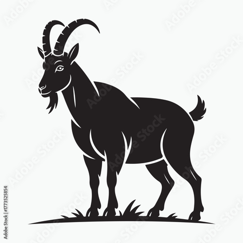 Goat silhouette vector illustration on white background various poses and styles