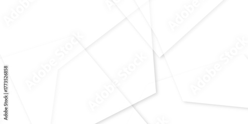 Abstract modern white background ,Minimal geometric white light background, polygons as background with white wood shelf for advertisement, white and grey glossy squares abstract tech banner design,