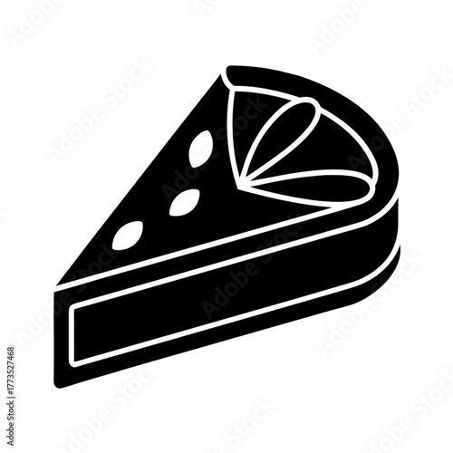 pecan pie icon slice golden crust design 