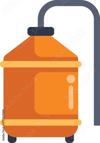 Cartoon water heater warming water for home usage, domestic appliance for hot shower and bath