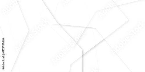 Abstract modern white background ,Minimal geometric white light background, polygons as background with white wood shelf for advertisement, white and grey glossy squares abstract tech banner design,