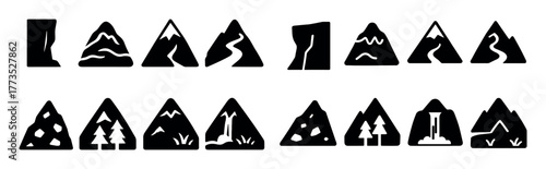 Mountain Climbing Icons