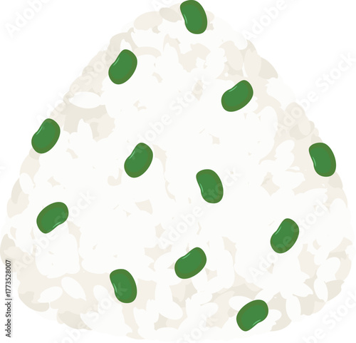 Onigiri/rice ball illustration, Bean Rice, Edamame / おにぎり・おむすびのイラスト 豆ご飯 枝豆 えだまめ