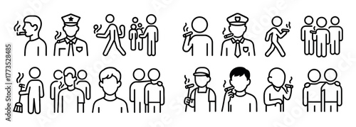 Minimalist Smoking Area Icons