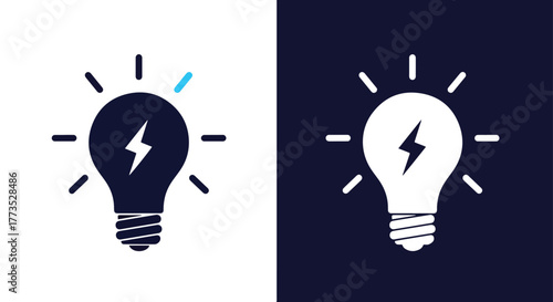 Light bulb idea creativity energy sign - Vector icon symbol for website - Icon vector - Blue icon vector