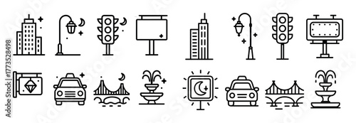 Minimalist City Icon Set