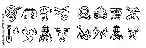 Forest Firefighting Icons