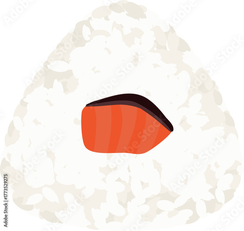 Onigiri/rice ball illustration, Salmon, grilled salmon / おにぎり・おむすびのイラスト 鮭 しゃけ さけ 焼き鮭