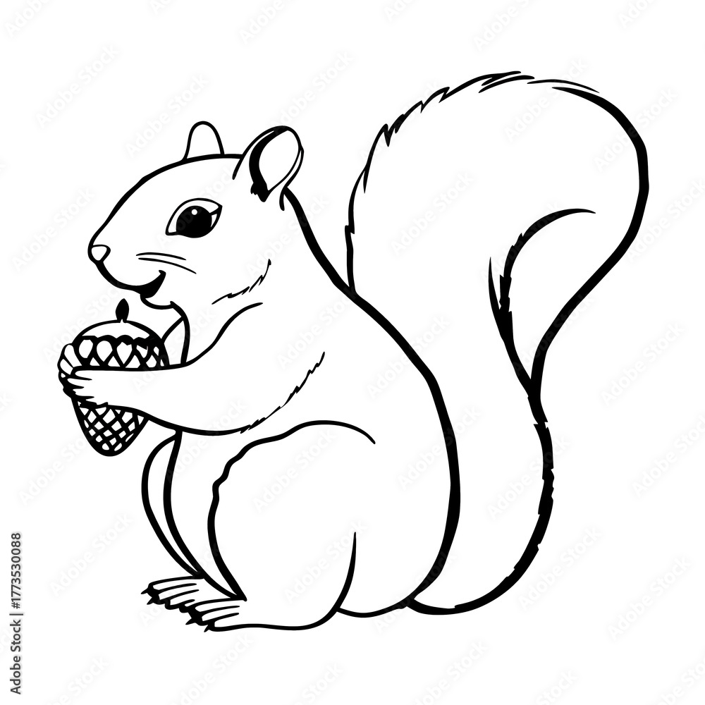 Fototapeta premium squirrel with nut