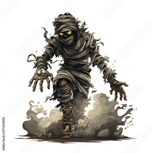 Scary Evil Mummy Monster Vector Clipart