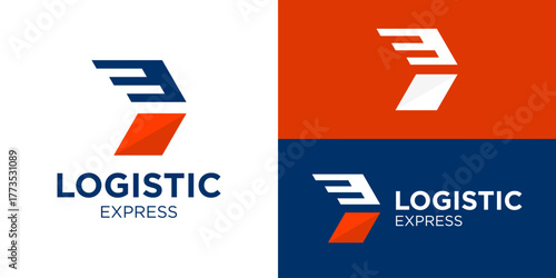 Creative simple logistic express logo template. Modern delivery service symbol, Expedition company logo design vector illustration.