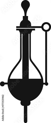 Burette silhouette vector black , white background