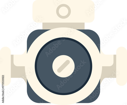 Water pump icon in flat style isolated on white background representing plumbing system maintenance, repair service