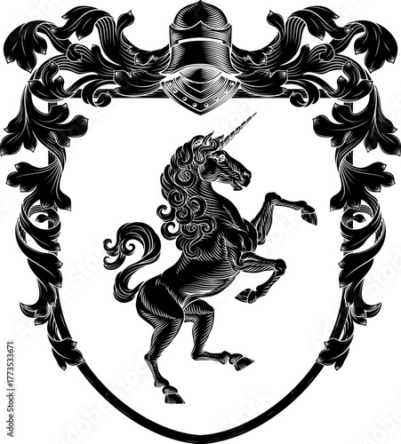 A Unicorn coat of arms or c...