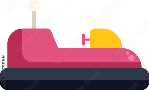 Pink bumper car is waiting for riders at a carnival or amusement park attraction