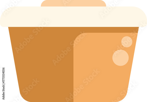 Brown paper container is holding hot soup, perfect for takeaway or delivery