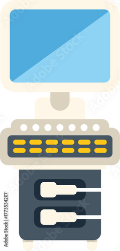 Medical ultrasound machine with probes for diagnosis and treatment