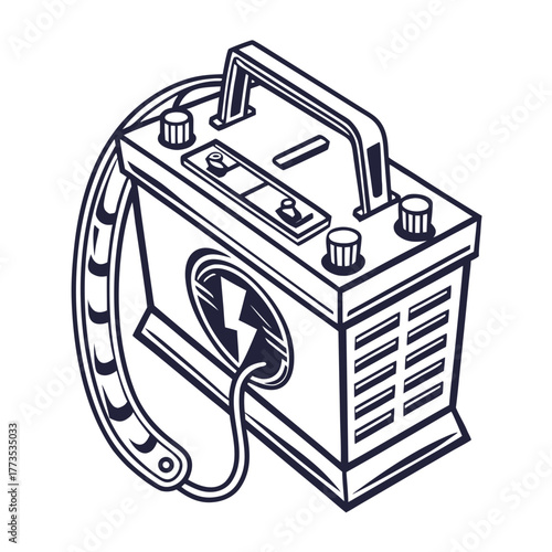 Illustration of a car battery