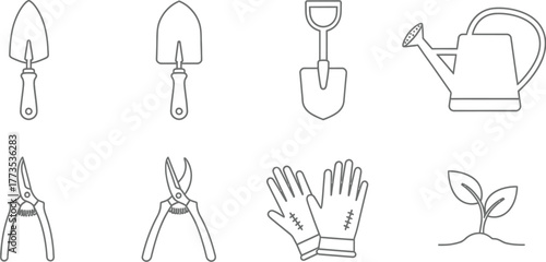 Vector art of gardening tools set
