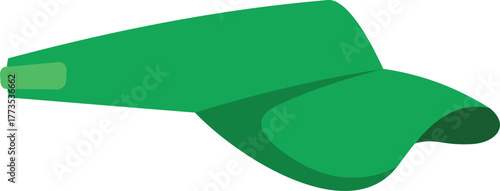 Green sun visor cap protecting from sunlight, isolated on white background