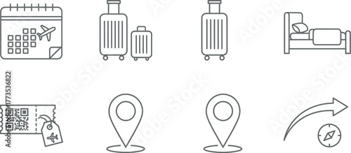 Vector art of travel plan elements