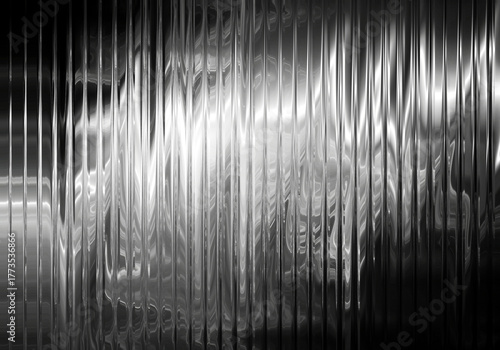 Monochromatic abstract light patterns behind vertical lines