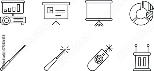 Vector art of presentation tools