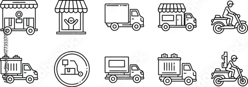 Vector art of delivery and shipping elements