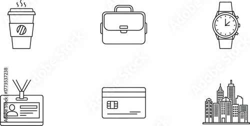 Vector art of business elements for office work