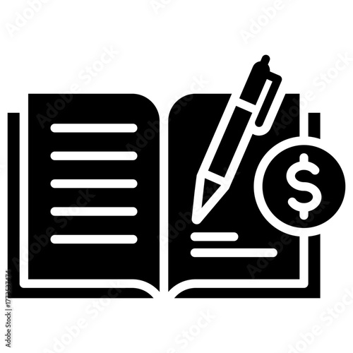 Education Payment Glyph Icon Vector Illustration