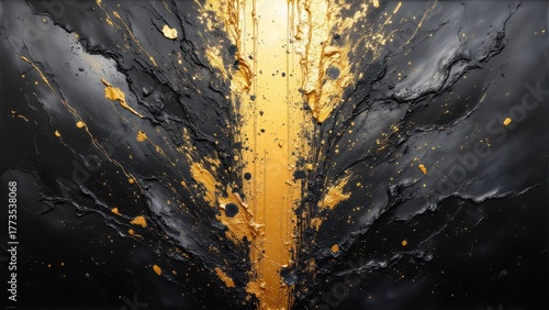 Abstract Gold and Black Art Explosion