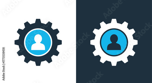 User settings gear icon vector art - Vector icon symbol for website - Icon vector - Blue icon vector
