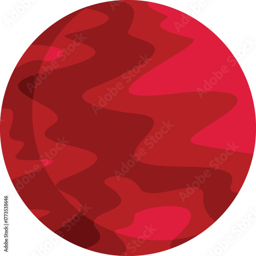 Red planet rotating in the immensity of the solar system