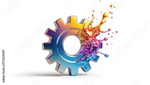 Colorful Splash from Mechanical Gear