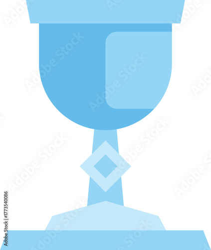 Light blue holy grail representing spiritual enlightenment and divine grace, perfect for religious or historical projects