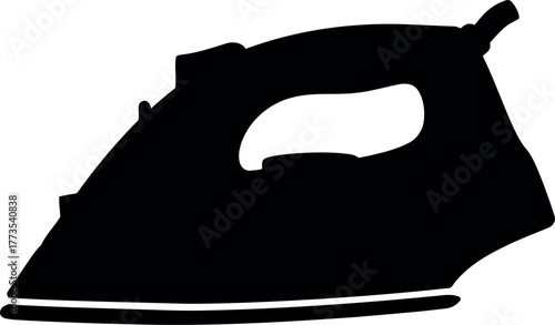 Modern clothes iron silhouette for laundry and household tasks vector