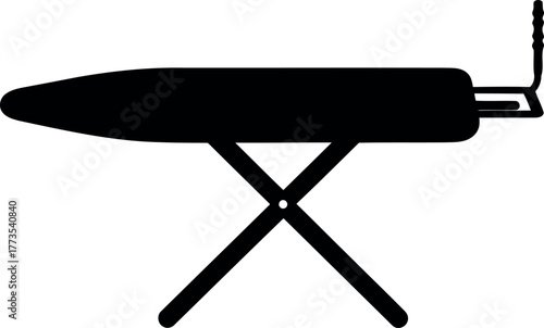 Minimalist ironing board silhouette home laundry equipment vector