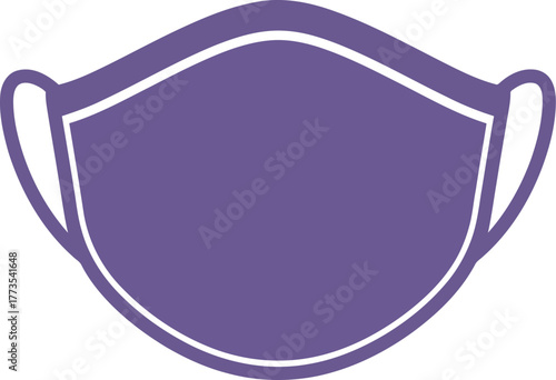Purple face mask protection health care safety personal hygiene vector