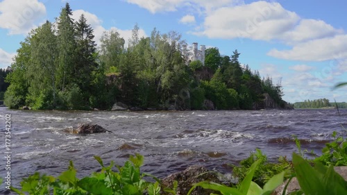Ludwigstein, Island of Dead, Ludwigs Rock, rocky island necropolis in Zashchitnaya Bay of Vyborg Gulf, in northern part of Vyborg, Monrepos Park.